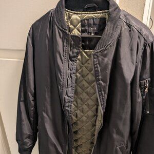 Black Long Bomber Jacket